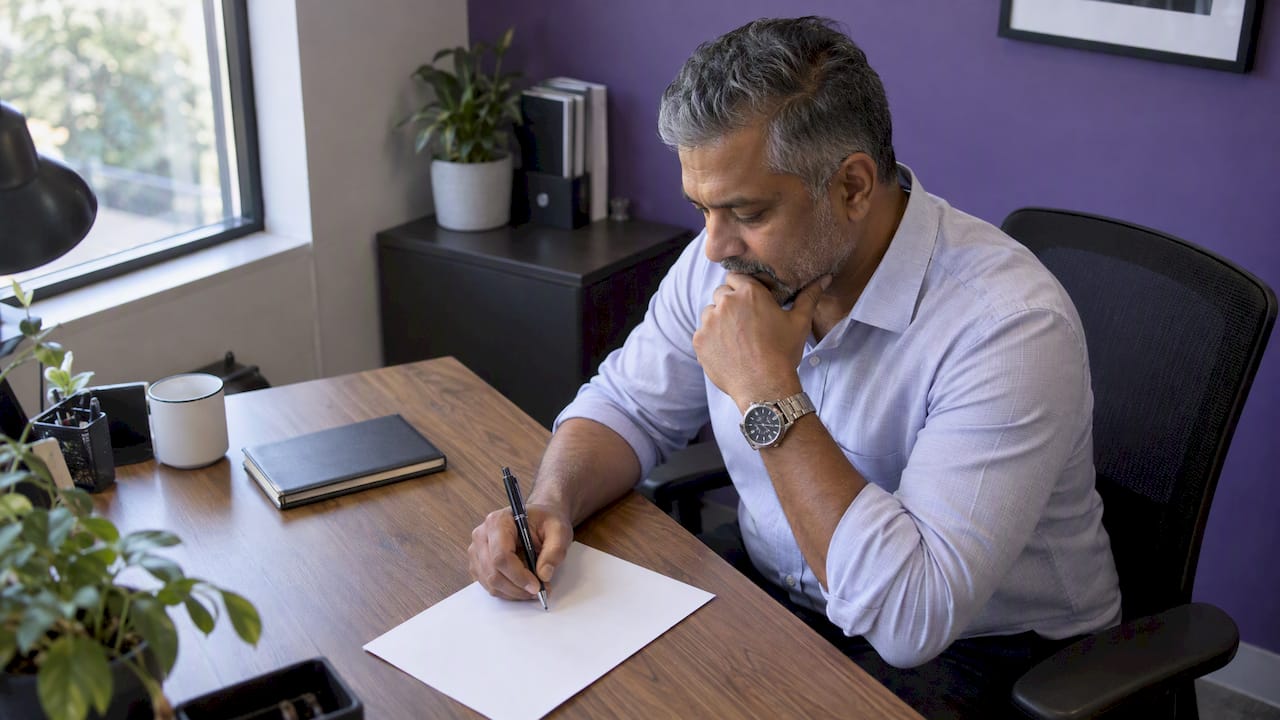 Broker writing a tailored agent outreach note